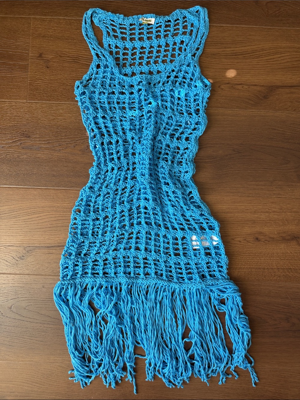 Blue Crochet Fringe Beach Dress